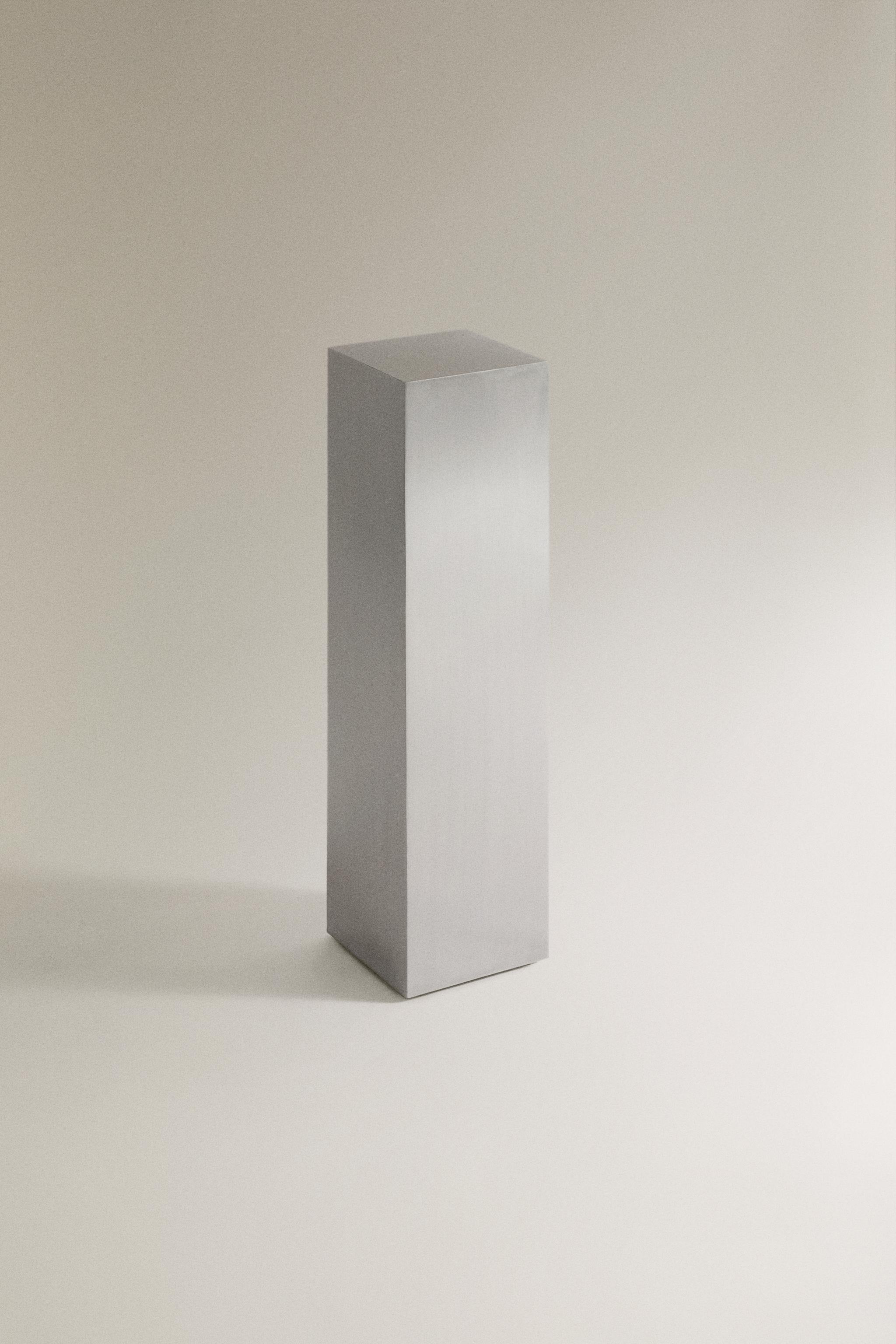 BRUSHED STAINLESS STEEL PEDESTAL | STUDIO MARY LENNOX